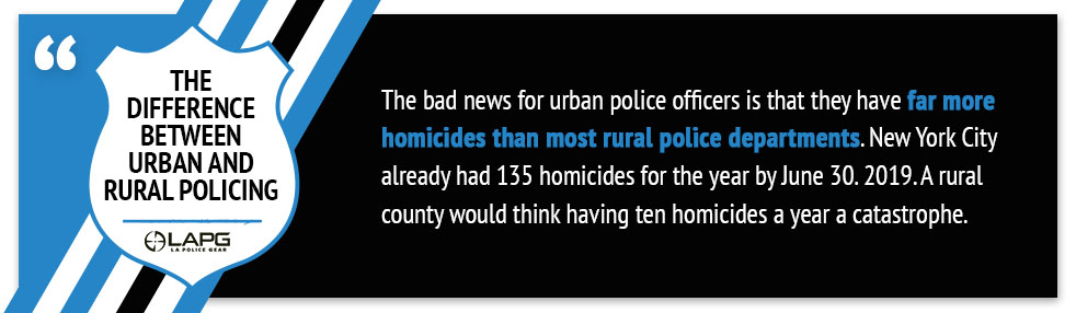 Urban police have more homicides quote